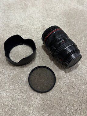 Canon EF 24-105mm f/4 L IS USM Lens + Hood + CPL Filter
